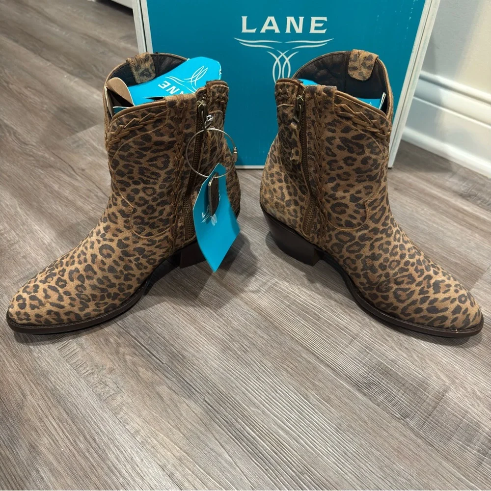 Lane Everyday Emma Leopard Suede Bootie Boots